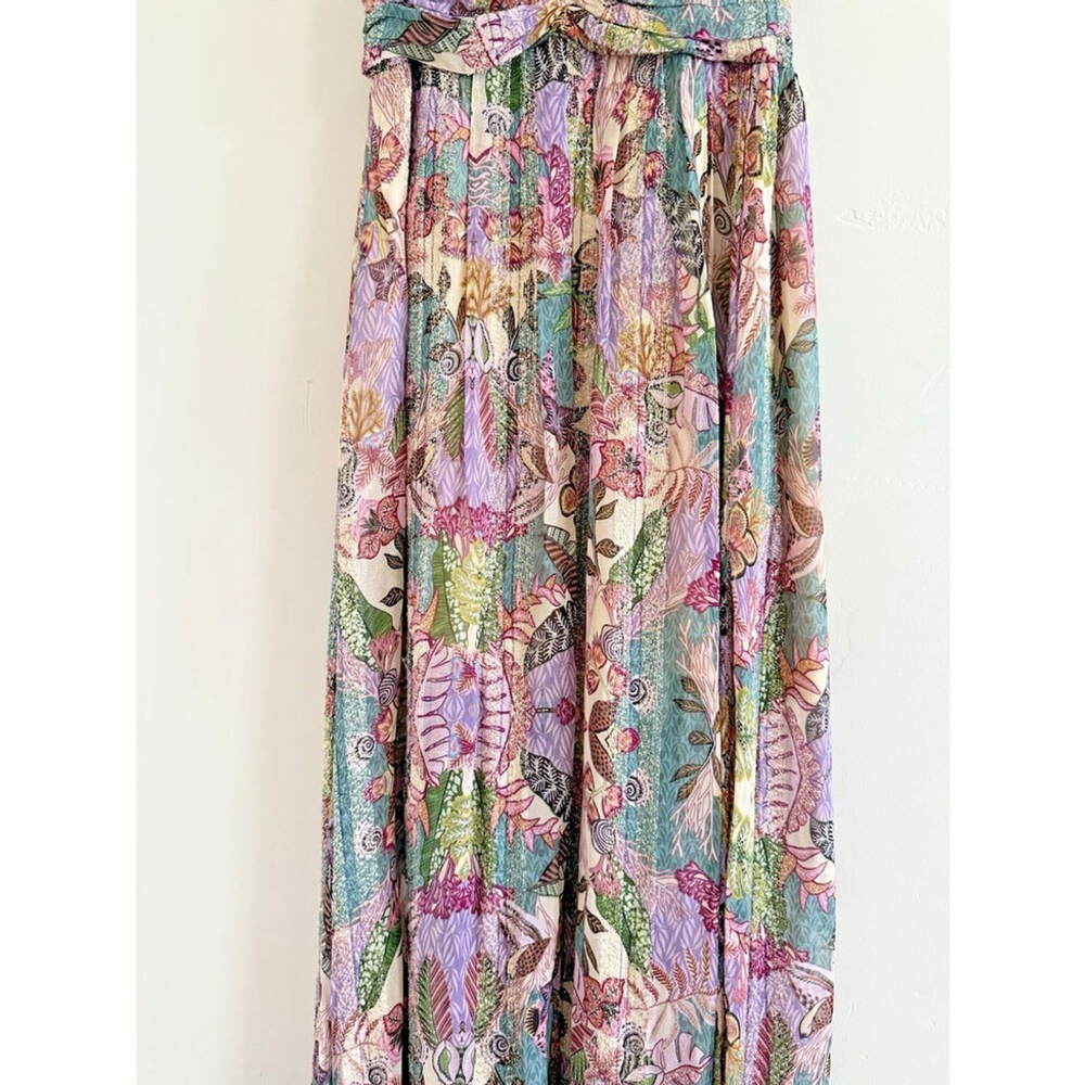 CIEBON Jennsen Ruched Flutter Sleeve Maxi Dress pockets luxu size XS - Picture 4 of 16